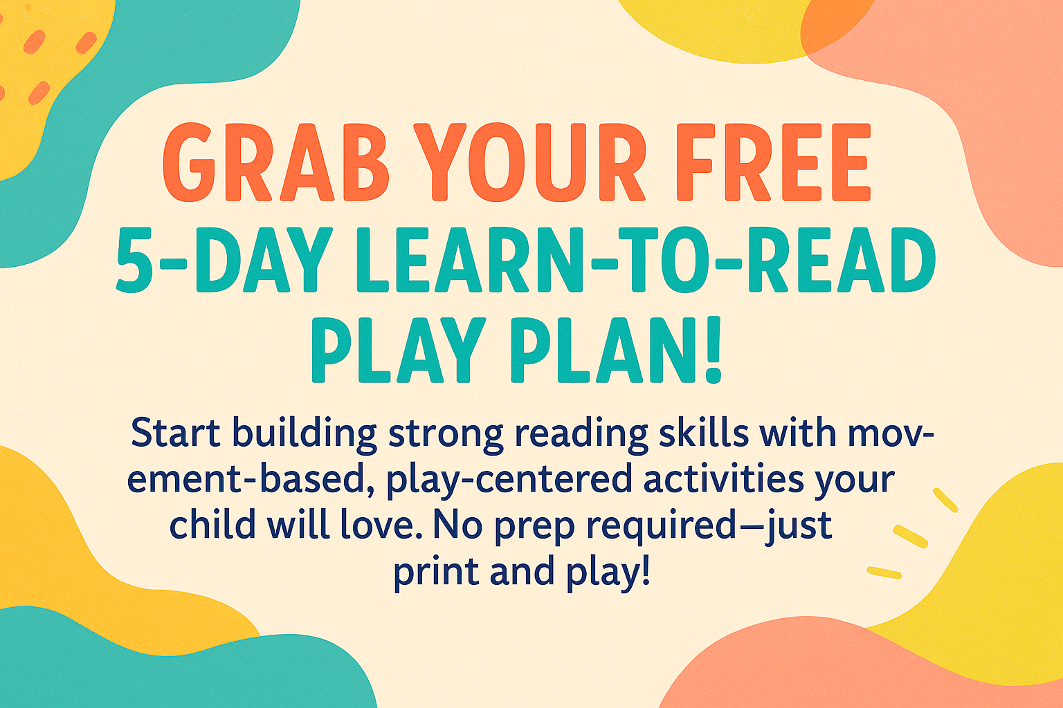 Free 5-Day Learn-to-Read Play Plan! – Beyond Books Learning Resources